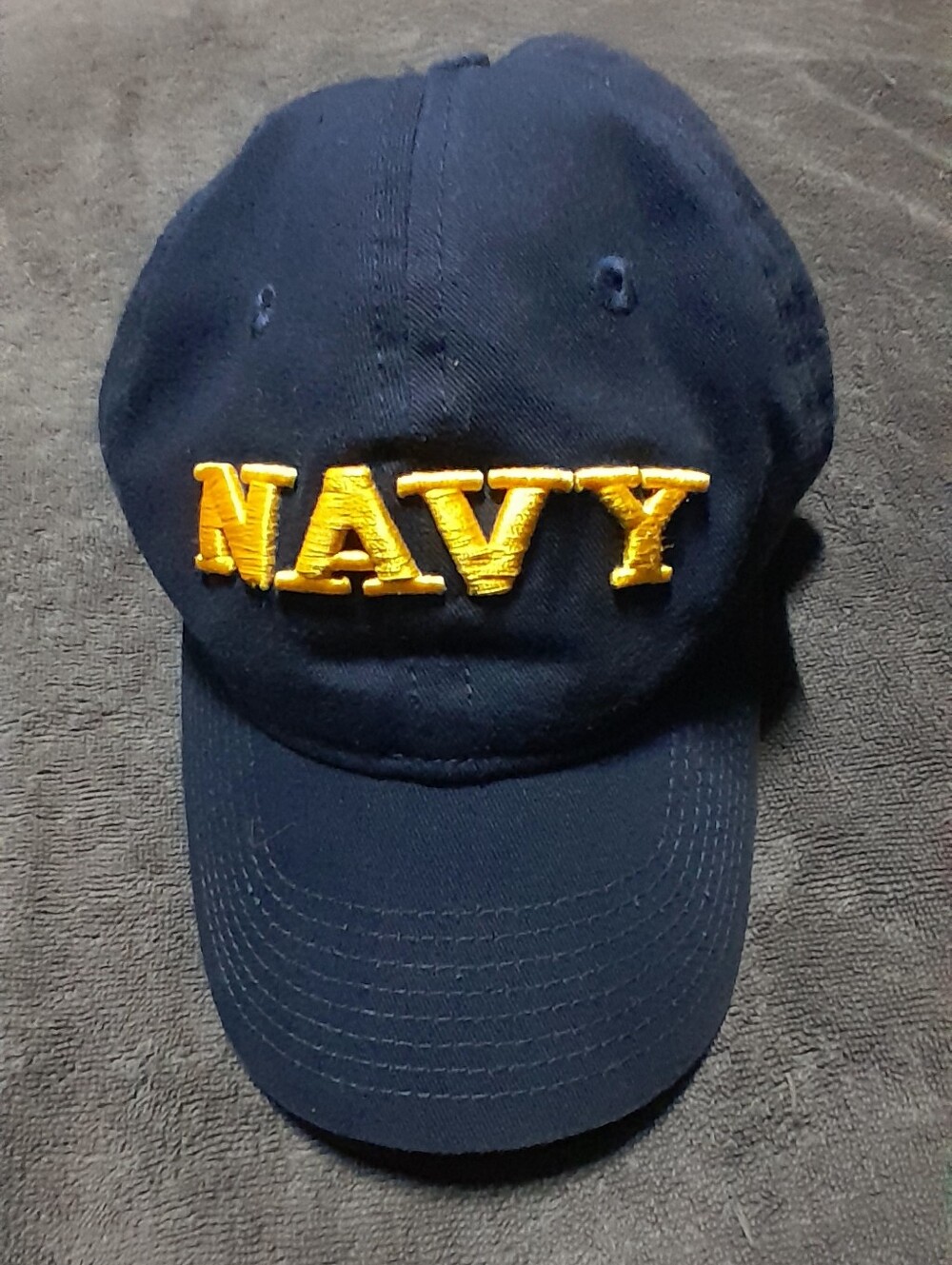 Champion Authentic Navy Baseball Cap with Small Orange Logo